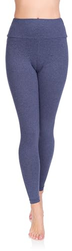SOFTSAIL Leggings 95% Coton Leggings pour Femmes Taille Haute Longueur Totale Contrôle du Ventre Legging Pantalons Extensibles Temps Libre Relaxation Marche