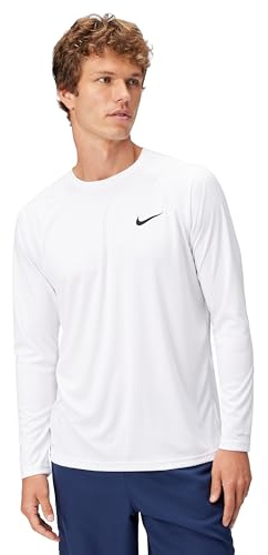 Nike Men's Long-Sleeve Hydroguard,White,Large