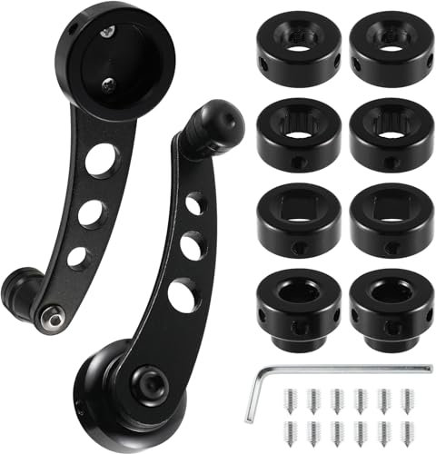Wakauto Fensterkurbel Universal-Autofenster-Kurbel,Fensterkurbel Alu, Kurbel für Autotür-Fenster,Kurbelabzieher Fahrrad Set,n Kurbelgehäuse Splitter Werkzeug Autotüren