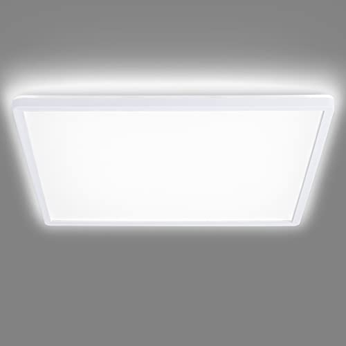 Navaris Plafonnier LED 22W - Luminaire Plafond Carré 42x42cm Avec 4000K Rétro-éclairage et Luminosité Variable - Lampe Chambre Salon
