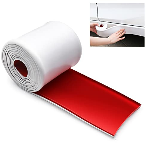 muekzru Side Skirts for Cars Universal,Anti-Scratch.Universal Rubber Anti-Scratch Side Skirts Edge Guards.Protector for Sedans, Truck, SUV,Rubber Bumper Protector 8CMx4M(White)