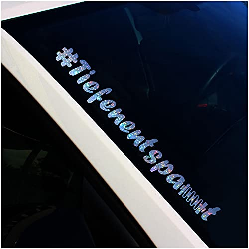 Frontscheibenaufkleber Schriftzug Tiefenentspannt Aufkleber für Windschutzscheibe Heckscheibe Auto Fahrzeug Dekor Sticker Frontscheibe FS114 (Flakes Silber, Außenklebend)