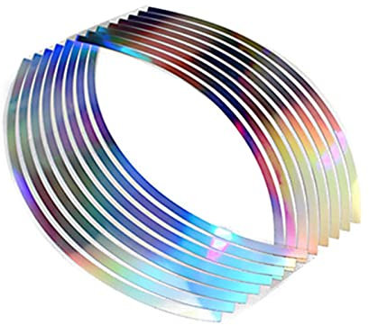PVC 14/18. Zoll Motorrad Sticke Felgenband for Motorrad und Auto Reflektierende 16 Streifen Radaufkleber (Color : 18 inch)