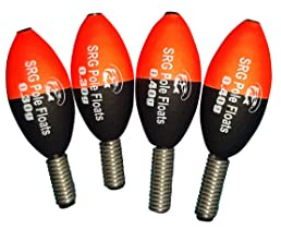 SRG Pole Floats Jigger Flotteurs Lot de 4 (2 x 0,3 mm pointe rouge / 2 x 0,4 g pointe rouge)