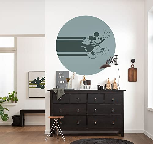 Komar Vlies Fototapete selbstklebend - Mickey Bonjour - Größe 125 x 125 cm (Breite x Höhe) - Disney, Kinderzimmer, Kindertapete, Tapete, Wandtattoo
