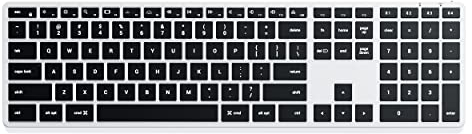 Satechi Slim X3 Wireless Keyboard, Bluetooth Backlit Keyboard with Numeric Keypad, Multi-Device for MacBook Air & Pro M4 M3, iPad Air & Pro M4 M3, Mac Mini, iMac – Silver (US-QWERTY LAYOUT)