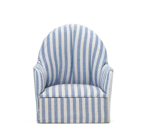 Odoria 1/12 Miniatur Sessel Puppenhaus Möbel Zubehör, Blau Weiß Gestreift
