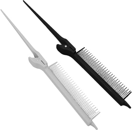 Pettine per Highlighter, Pettine per Cotonatura a Coda di Topo con Sezionamento Preciso 2 Pezzi Pettine per Highlighter della Clip per Capelli per Parrucchieri e Barbieri