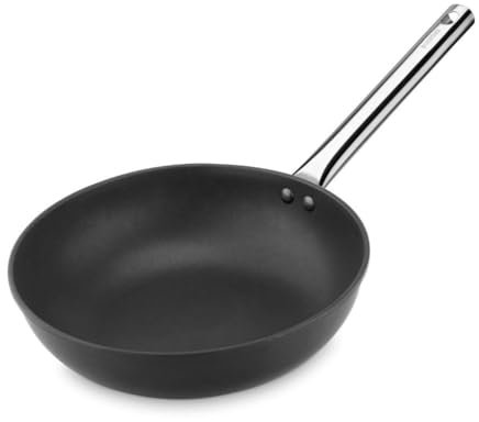 MBH - Wok BLACK SERIES de Aluminio de fundición. Wok con Mango Inox de Alta Resistencia a Impactos y con Antiadherente.