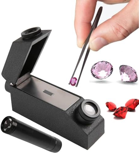 hocvseo Edelstein-Refraktometer-Set, Edelstein-Identifizierungstester, Messbereich 1,30–1,81, Edelstein-Identifizierungswerkzeug Mit LED-Lichtquelle, Für Schmuck, Diamanten