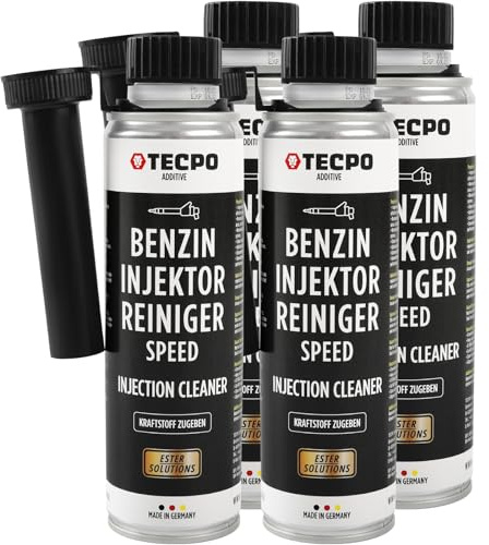 TECPO Benzin Injektor Reiniger, 300ml Additiv -Einspritzdüsen Additiv mit Ester Solution Direct Injection Speed Cleaner (4X 300ml)