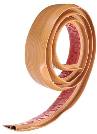 QUARKZMAN Bande de Transition de Sol 2,8 6,56ft en Pvc Auto-Adhésif pour Tapis à Carrelage avec Bordure de Transition en Bois Jaune Grainé de 15mm de Hauteur pour Sols Irréguliers