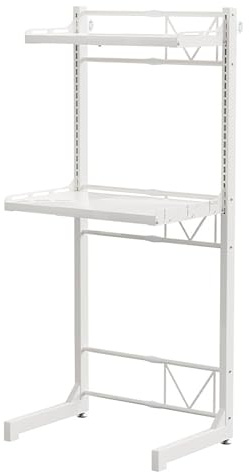YiHYSj Mueble para Lavadora, Estantería sobre Lavadora/Inodoro con 2 Estantes Ahorra Espacio Fácil Montaje Ajustables Blanco