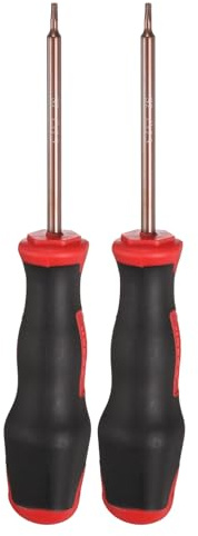 sourcing map 2 destornilladores triangulares de 2,3 mm, destornilladores magnéticos de 18 cm, acero de aleación S2 tratado térmicamente con mango ergonómico para reparación de bricolaje, rojo y marrón