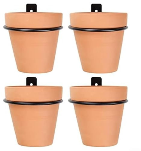 Feeshoppher Blumentopfhalter, Ring-Pflanzenaufhänger, Ringhalter, Wandhaken, Metall, Pflanzenständer, Pflanzgefäße, Blumentopf-Ring-Set, M-etal, Blumentopf-Ringständer, Wandhalterung (20,3 cm)