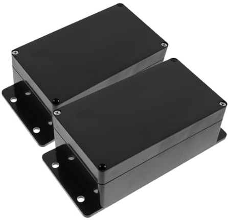 ERINGOGO 2pièces Boîte De Jonction Électronique Étanche Plastique Avec Oreilles Fixes Enceinte Diy Résistante Aux Intempéries Pour Applications Extérieures