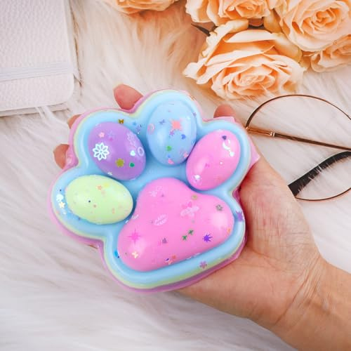 QMLING 2 Stück Fufu Squishy Pfote 12cm, Katzenpfoten Squishy Groß, Süße Weiche Katzenpfoten, Cat Paw Squeeze Spielzeug für Kinder und Erwachsene