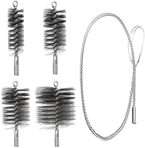 5 Stück Rohrbürste, Ofenrohrbürste Set, Kaminbürste 30mm 50mm 80mm 150mm, Kaminbesen, Schornsteinfeger Bürste