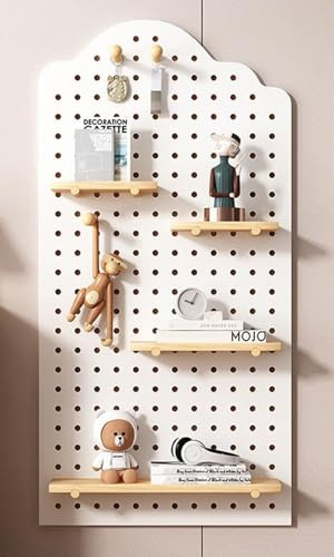 Panneau Perforé Mural,Pegboard Gaming,Panneau Perforé Bureau Bois,Organisateur,Rangement Mural,Combinaison Libre,Pour Cuisines, Salons, Chambres, Garages, Exposer Des Accessoires C,W60×H120cm
