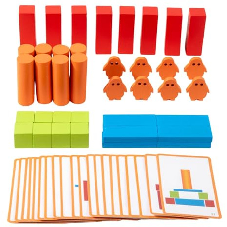 Dickly Holzbausteine ​​Set Stapelblöcke Farbform Sortierspielzeug für Schulprojekte