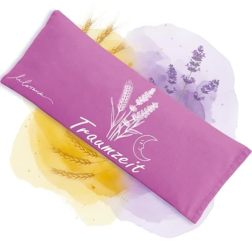 Lalavanda Körnerkissen Traumzeit – Wärmekissen mit Lavendel & Weizen | Für Mikrowelle & Nacken | Handgefertigt aus Baumwolle | Beruhigende Wärme, natürlicher Duft & Entspannung für erholsamen Schlaf