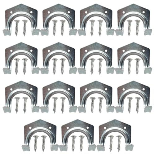 Armo® 15 x DIY Shelving Hooks Garage Shelving Hooks for Shovel, Spade, Fork, Bikes, Ladders Garden Tools Galvanised Garden