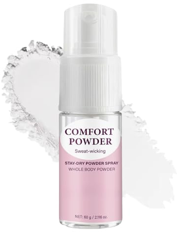 Comfort Powder for Women – Anti Chafing & Sweat Control for Body – All Over Body Powder Spray for Women with Long-Lasting Freshness, Lightweight After Shower Pow/der, Travel Size - 60g