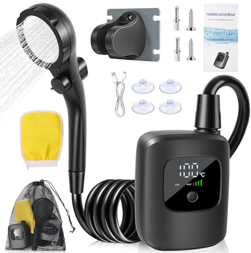 Camping Shower - 2400mAh Outdoor Bathing Supplies,Handheld Portable Shower | for Campers Beach Gardeners RV Hiking Travel Backpacking Mountain Climbing Fishing