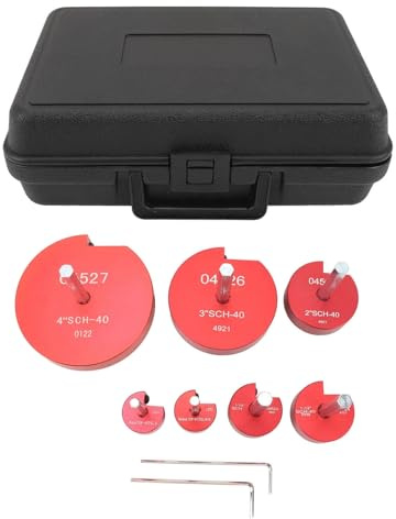 Professional PVC Pipe Reamer Kit, Pipe Fitting Reamer for Plastic Pipes, Efficient Drain and Water Line Tool with Comfort Grip Handle for Home and Construction Use (7pcs)