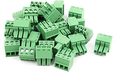 sourcing map 25Pcs AC 300V 8A 3.81mm Tonhöhe 3P PCB Montage Klemmenblock Drahtverbinder