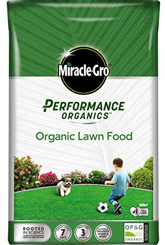 Miracle Gro Performance Organics, Organic Lawn Food Food-360 m2 Coverage, 9.1 kg Bag (Bee, Pet & Child Friendly)