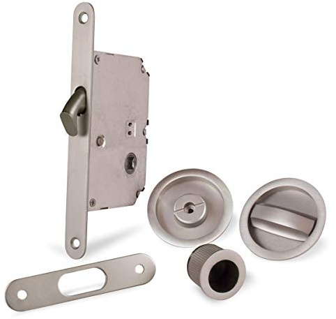 JDEL Kit Puerta CORREDERA Redondo NIQUEL Satinado, 0