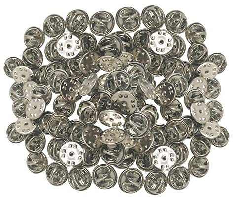 Verschlussstifte, 50 Pcs Sicherungsstift Anstecknadeln zum Basteln zur Befestigung von Verschlüssen Displaybüchern Namensschildern Haken Kunsthandwerk DIY Kein Werkzeug Erforderlich Ohne Nadel Silber