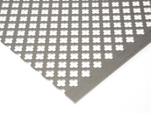 Stahl blank Kleeblatt Lochblech Stahl 1,5 mm dick Zuschnitt nach Wunschmaß (500mm x 550mm)