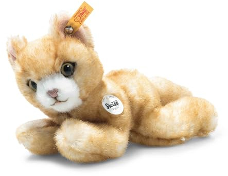 Mimmi Jungkatze - 14 cm - Kuscheltier für Kinder - weich & kuschelig - waschbar - Creme/rot gespitzt (099236)