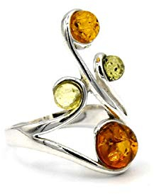 Ring Bernstein Bernsteinring Schmuck Damen silber 925 PMBER28