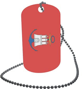 U24 Dog Tag Erkennungsmarke ID Tag an Kette Flagge Hamburg Hafen Alu 30 x 50 mm