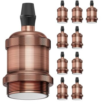 ledscom.de 10 Stück E27 Fassung RETRA, bronze, 230V AC, max. 60W