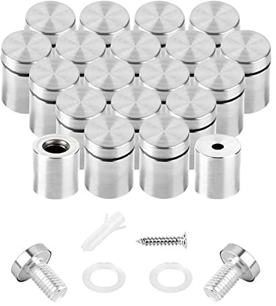 Standoff Screws for Acrylic 3/4 x 1 inch Stainless Steel Wall Sign Silver Standoff Mounting Hardware 20 Pack