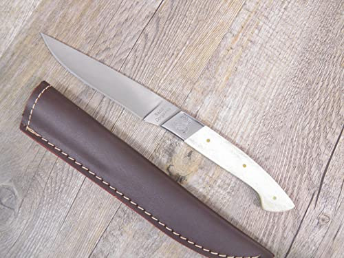 COLTELLO artigianale 26 CM lama fissa SARDO MANICO in osso di tibia dorgalesa con fodero art 3