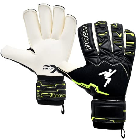 ​​ Precision Fusion X Pro Roll Finger Giga Professional Fußball Junior Torwarthandschuhe, Schwarz, 7