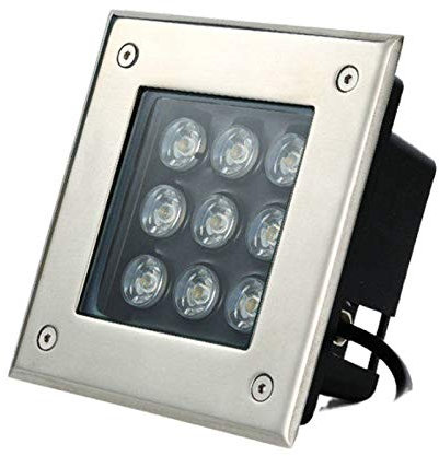LED Lámpara Empotrable En El Suelo Cuadrado Foco de Techo Empotrable de Suelo for Exterior Luz De Camino Acero Inoxidable IP67 A Prueba de Agua Utilizado for Aceras, Plazas, Parques 9 Poderes, 7 Color