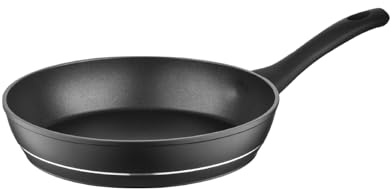 FLORINA Aluminium Bratpfanne 28 cm Durchmesser I Universalpfanne DELUX Antihaftbeschichtet I Anti-Kratz Pfanne mit Induktionsboden I Geeignet für Induktionsherd, Gasherd, Elektroherd (Schwarz)