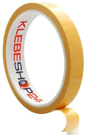 KLEBESHOP24 Ruban adhésif double face, 25 mm x 10 m | Pour scrapbooking, papier, carton et photos – adhésif fort pour bricolage et loisirs créatifs – largeur et longueur au choix