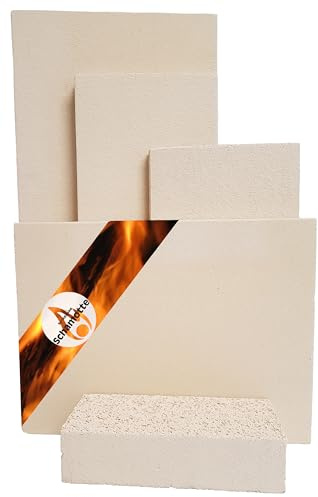 Schamotteplatten Premium Wh für den Feuerraum und auch für Holzbacköfen, Pizzaöfen und Grills feuerfest & lebensmittelecht viele Größen online verfügbar (400 x 300 x 30 mm, 3 Stück)
