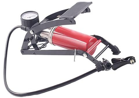 Gatuida Fußpumpe Für Autoreifen Mit Barometer Hochdruck Reifen Standpumpe Aus Stahl Rutschfeste Inflatorpumpe Für Auto Motorrad Fahrrad Und Bälle