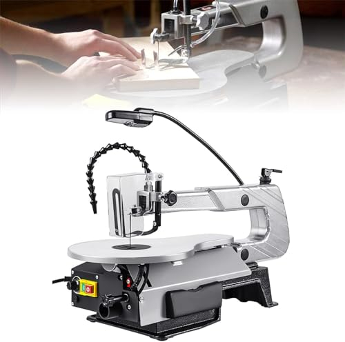 Sega da Tavolo per la Lavorazione del Legno, Sega per Intaglio da 150 W Sega a Filo Sega Senza Polvere, Sega da traforo Multifunzionale, Regolazione della velocità Illuminazione a LED a Basso Rumore