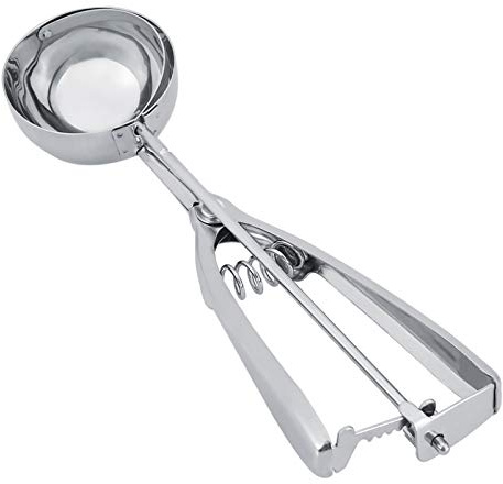 Joyzan Ice Cream Scoop, Trigger Melon Baller Cookie Meat Baking Dough Portion Stainless Steel Cupcake Batter Handle Muffins Measuring Sorbet Tablespoon Metal Scooper Release for