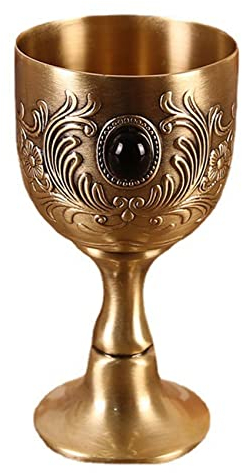 Lisher Copas de metal retro europeas para licor de vino, mini de champán, regalos, cáliz de vino tinto para el hogar A