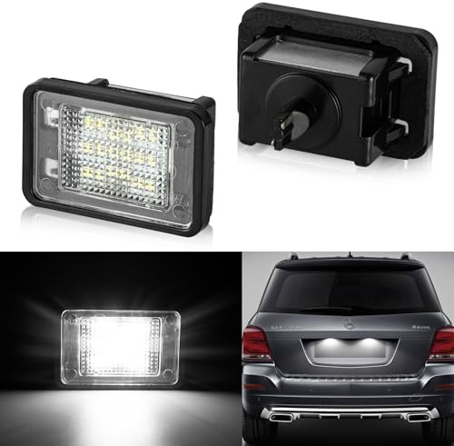 POPMOTORZ LED Kennzeichenbeleuchtung, LED Nummernschildbeleuchtung mit Canbus Fehlerfrei 2835 SMD für Mercede-s Benz GLK-CLASS X204 2007-2013, 2 Stück